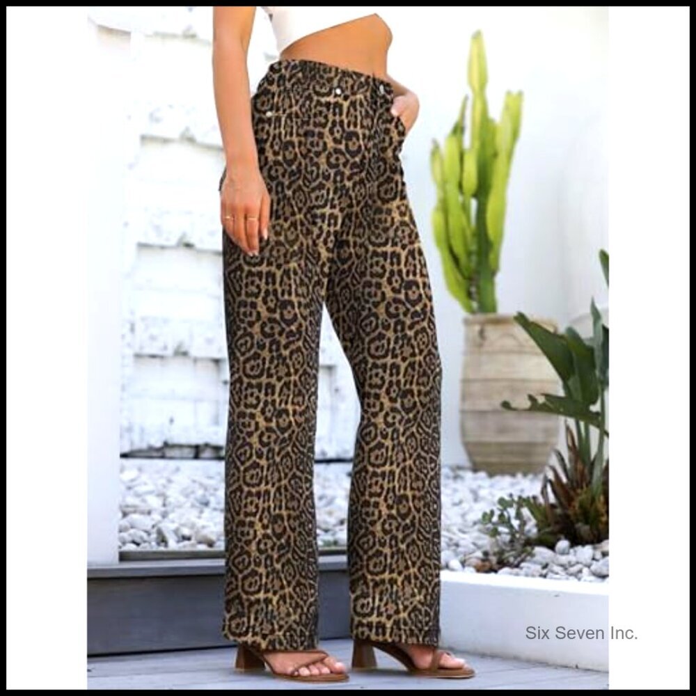High Waisted Straight Leg Jeans with Tummy Control Stretchy Lightweight - Picture 3 of 6